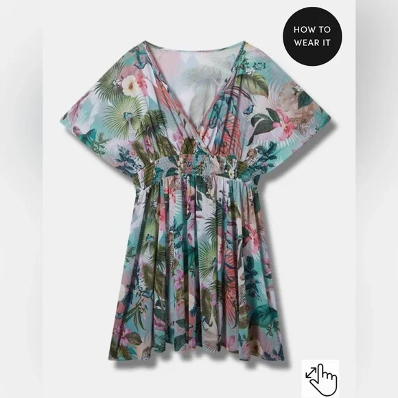 Mesh Smock Waist Coverup Dress size 2 - Picture 1 of 5